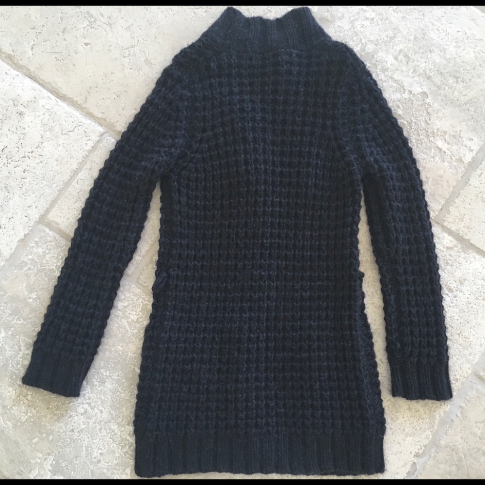 LUISA CERANO LONG BLACK WOOL CARDIGAN JACKET, SZ 4 - Picture 4 of 8